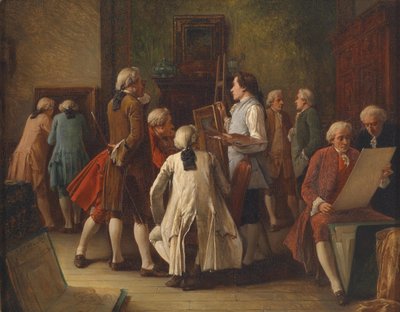 Die Kunstliebhaber im Atelier des Malers von Benjamin Eugene Fichel